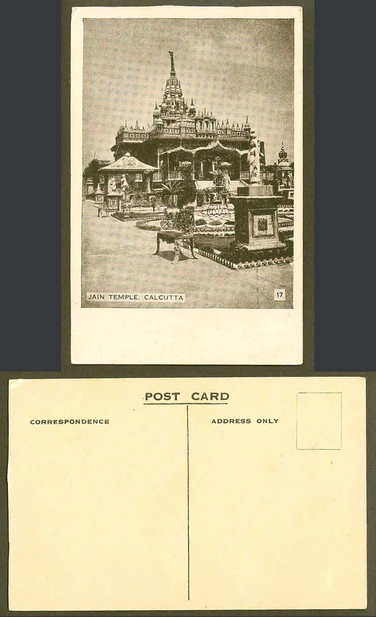 India Old Postcard Jain Temple Calcutta, Statues Monument Memorial Towers No. 17