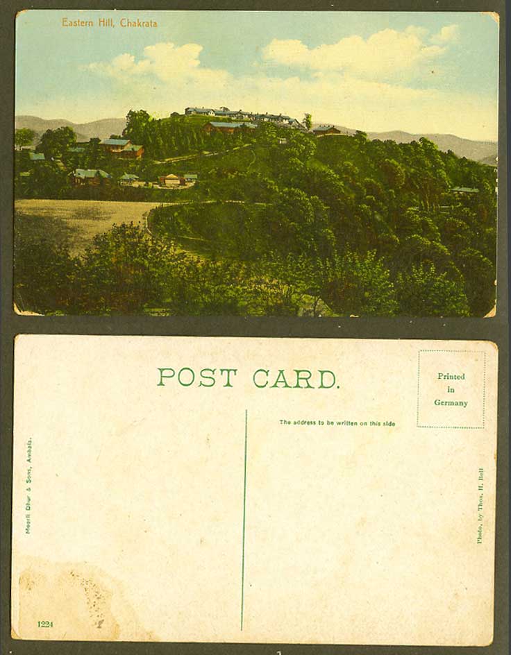 India Old Colour Postcard Eastern Hill Chakrata Hills Mountains Panorama No.1224