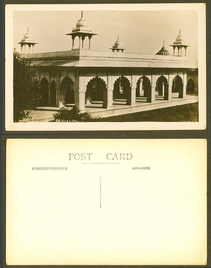 India Old Real Photo Postcard Dewan Khas Fort Delhi, Fortress, Arches and Towers