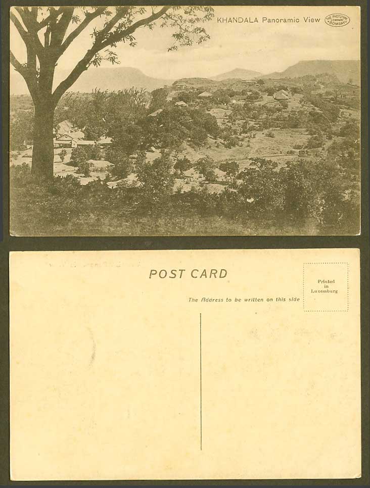 India Old Postcard Khandala Panoramic View Hills Mountains Panorama General View