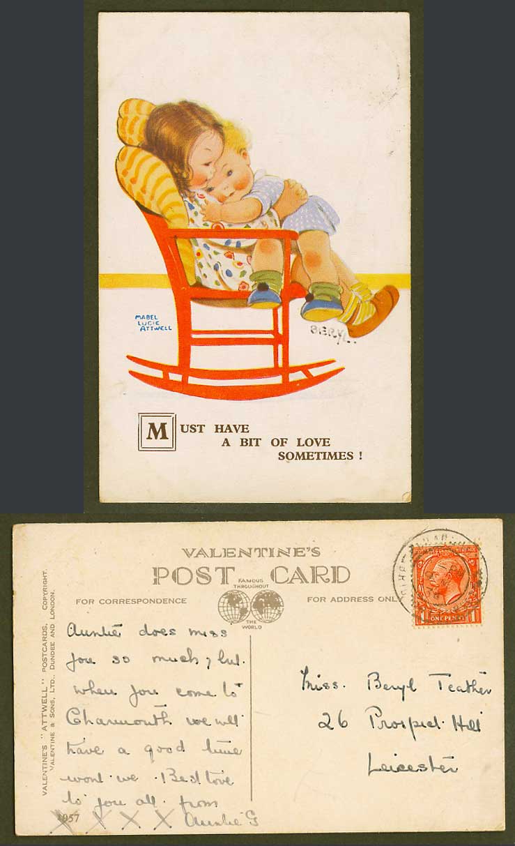 MABEL LUCIE ATTWELL 1934 Old Postcard Must Have a Bit of Love Sometimes! No.1957