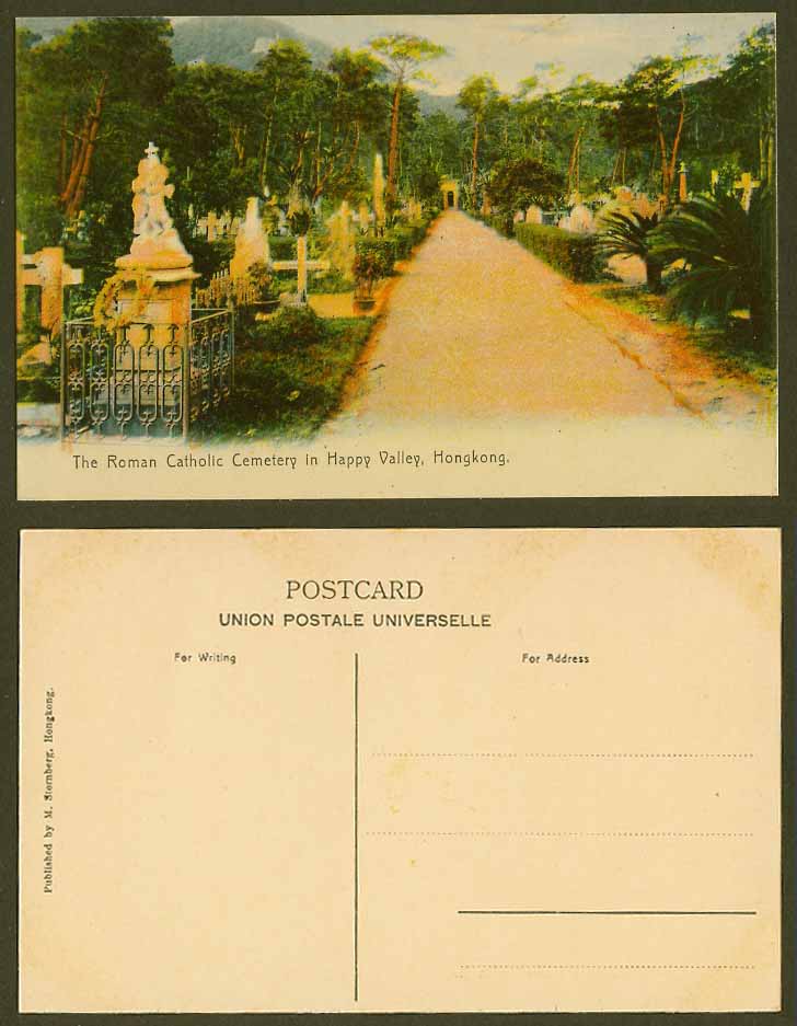 Hong Kong China Old Colour Postcard The Roman Catholic Cemetery in Happy Valley
