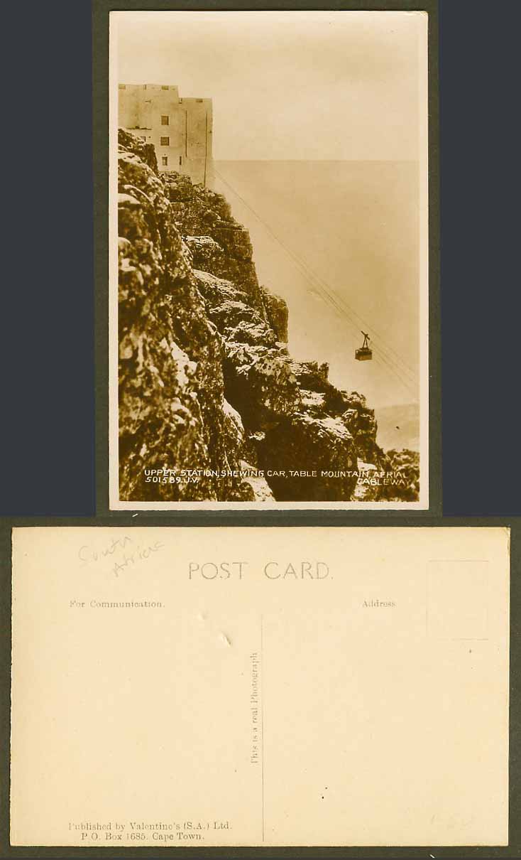 South Africa Upper Station Table Mountain Aerial Cableway Car Old Photo Postcard