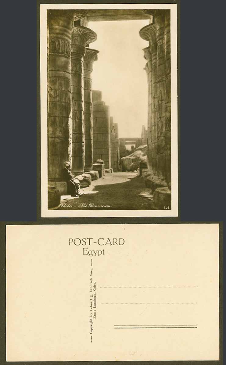 Egypt Old Real Photo Postcard Thebes The Hypostyle Hall Rameseum Ramesseum Ruins