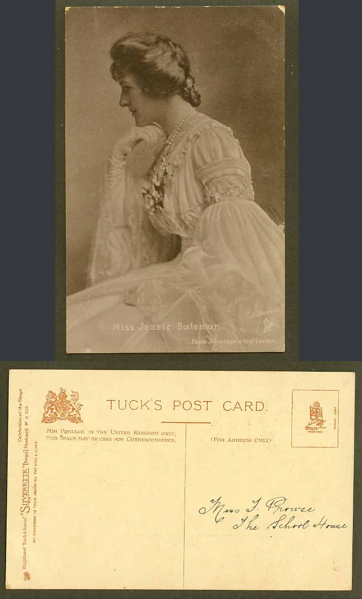 Actress Miss Jessie Bateman, Eliza, Tuck's Celebrities of The Stage Old Postcard
