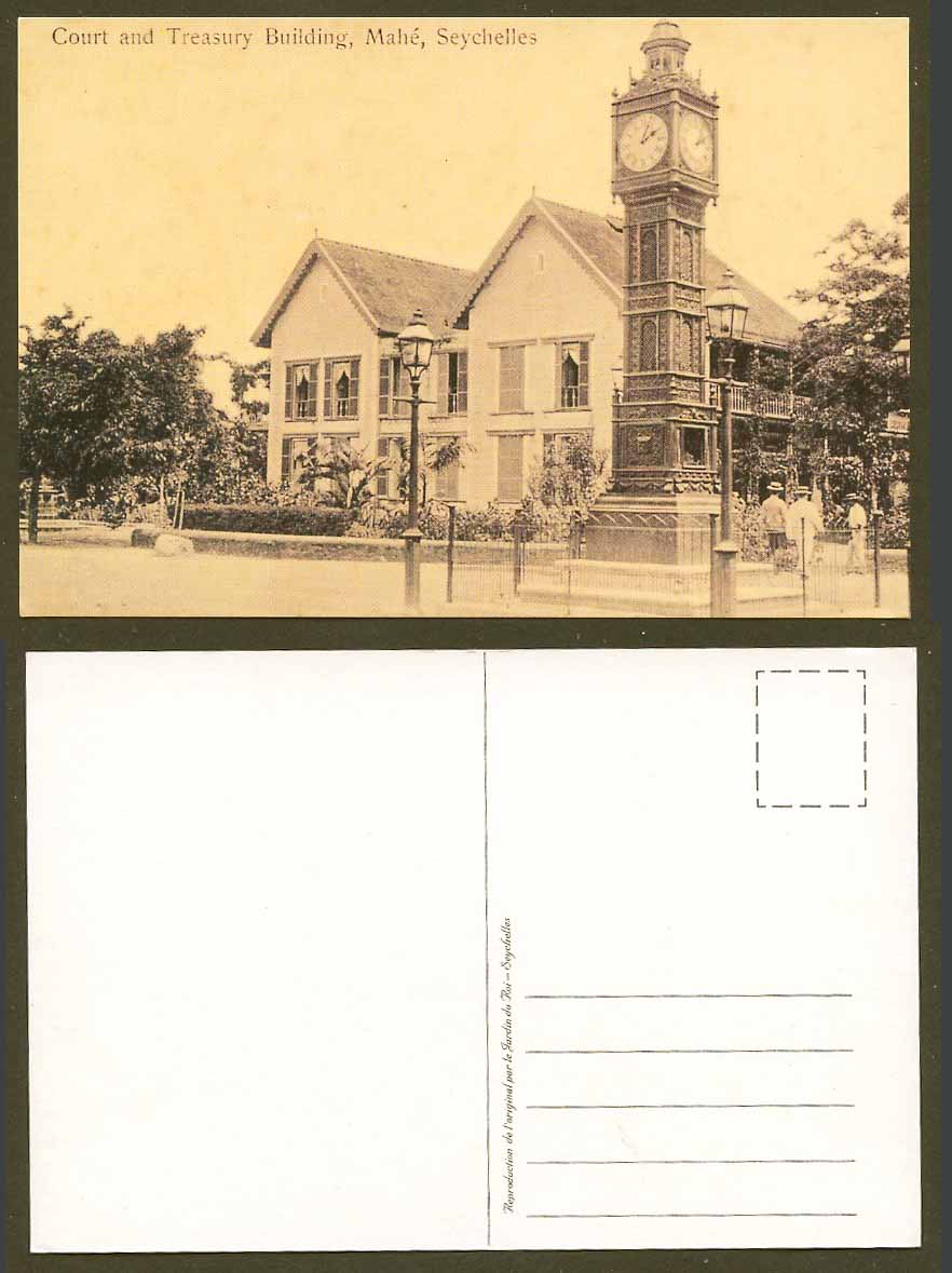 Seychelles Larger Reproduced Postcard Court & Treasury Building Mahe Clock Tower