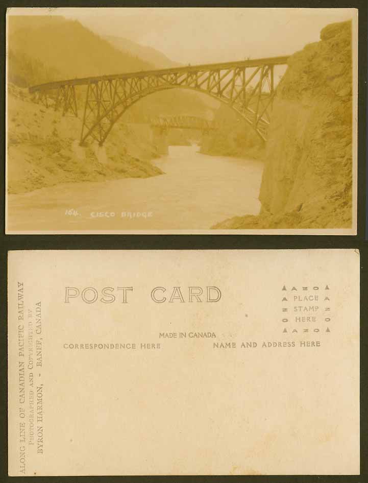 Canada Old Real Photo Postcard Cisco Bridge, Railway Bridges, Fraser River Scene
