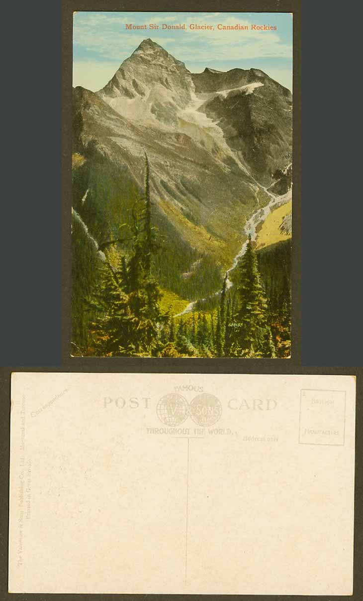 Canada Old Postcard Mt Mount Sir Donald Glacier Snowy Mountains Canadian Rockies
