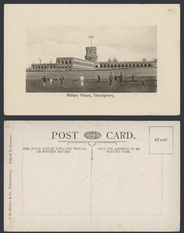 India, Military Prison Jail Tower, Trimulgherry Old Real Photo Embossed Postcard