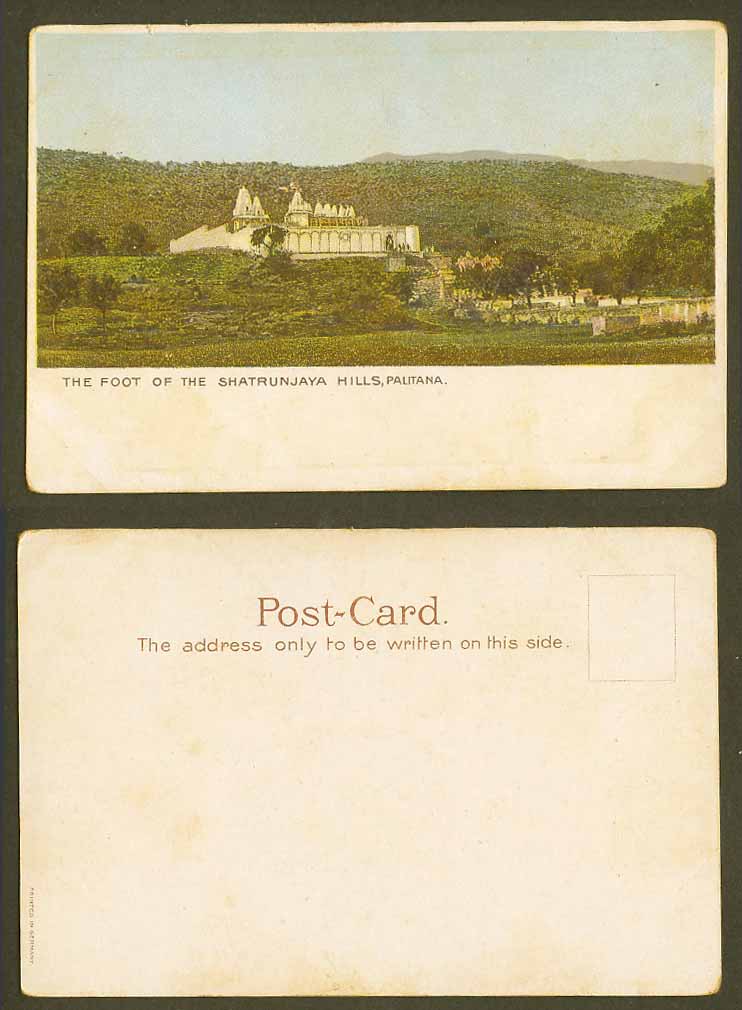 India Old UB Colour Postcard The Foot of The Shatrunjaya Hills Palitana Mountain