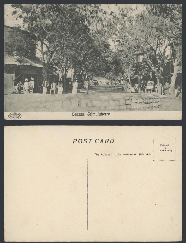 India Old Postcard Indian Police Trimulgherry Bazaar Bazar Market & Street Scene