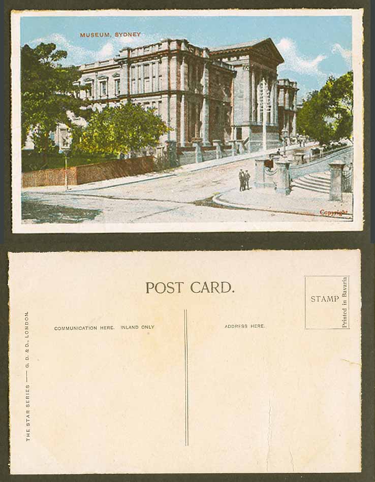 Australia Australian Old Colour Postcard Museum Sydney N.S.W. Street Scene Steps