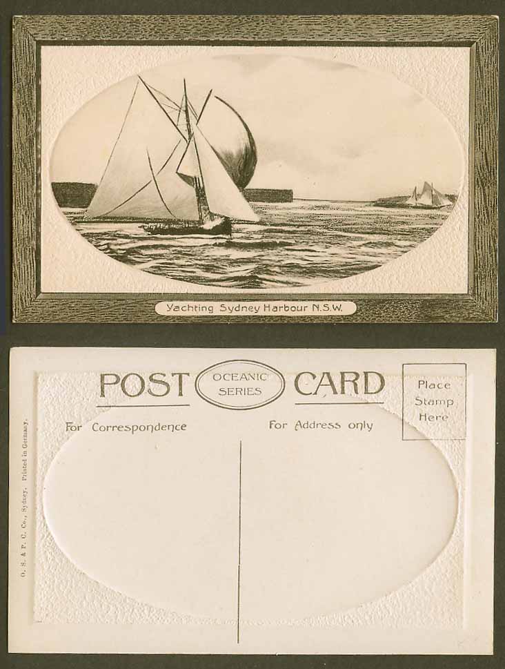 Australia Old Embossed RP Postcard Yachting, Yachts Sailing Boats, Sydney N.S.W.