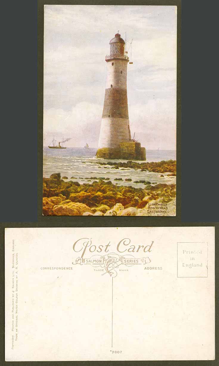 A.R. Quinton Old Postcard Lighthouse Beachy Head Eastbourne Panorama Sussex 2007