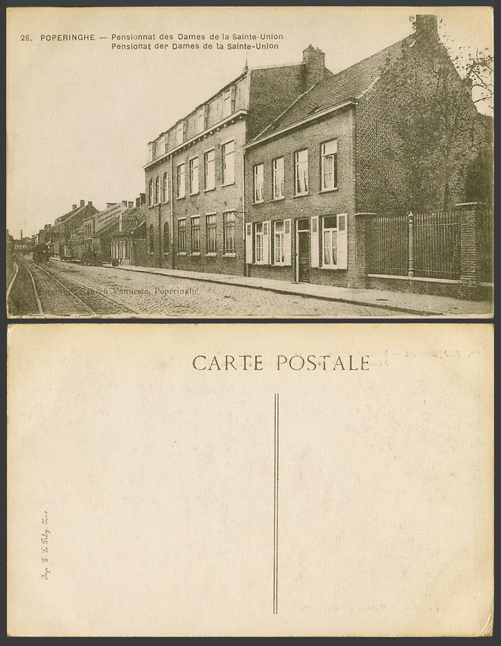 Belgium Poperinghe Poperinge Old Postcard Boarding School of Ladies Sainte-Union