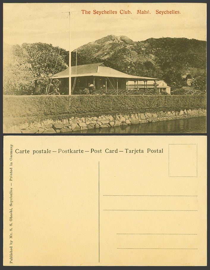 Seychelles Club Signal Station Mahe Mahé Mountains River Lake Hills Old Postcard