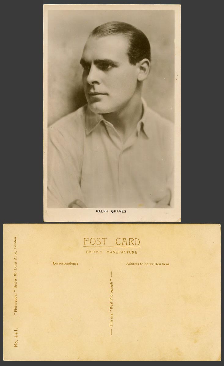 American Actor Ralph Graves, Screenwriter, Film Director Old Real Photo Postcard