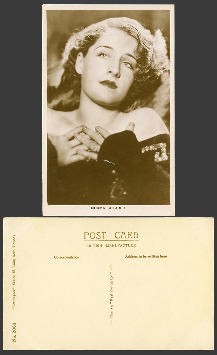 Canadian Actress Norma Shearer Comedian Silent Film Star Old Real Photo Postcard