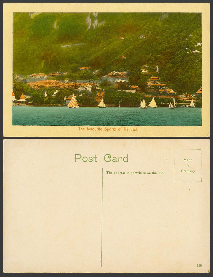 India Old Colour Postcard Boats Favourite Sports of Nainital Naini-Tal Naini Tal
