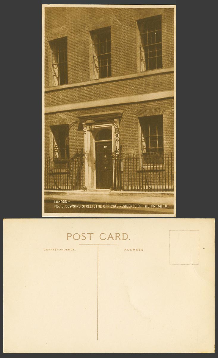 London Old Postcard No. 10 Downing Street Official Residence of The Premier P.M.