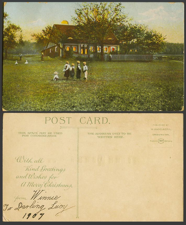 Hold To The Light 1907 Old Postcard Greetings and Wishes for a Merry Christmas