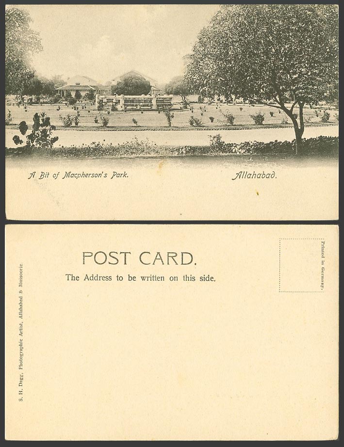 India Old UB Postcard Allahabad A Bit of Macpherson's Park General View Panorama