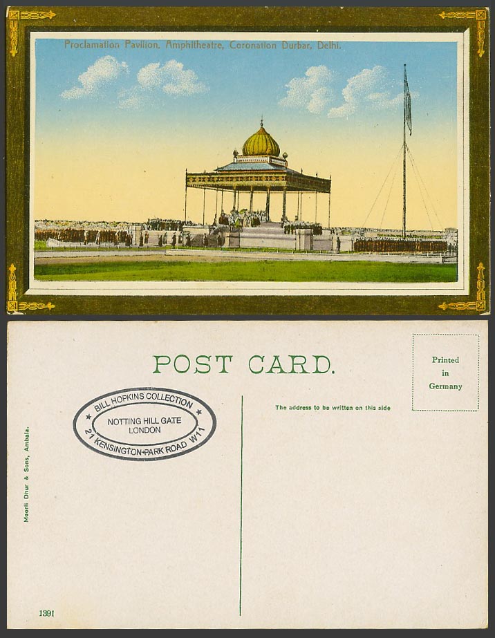 India, Proclamation Pavilion Amphitheater, Coronation Durbar Delhi 1911 Postcard