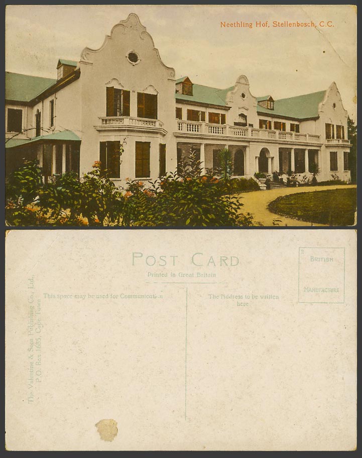 South Africa Old Colour Postcard Neethlingshof, Neethling Hof, Stellenbosch C.C.