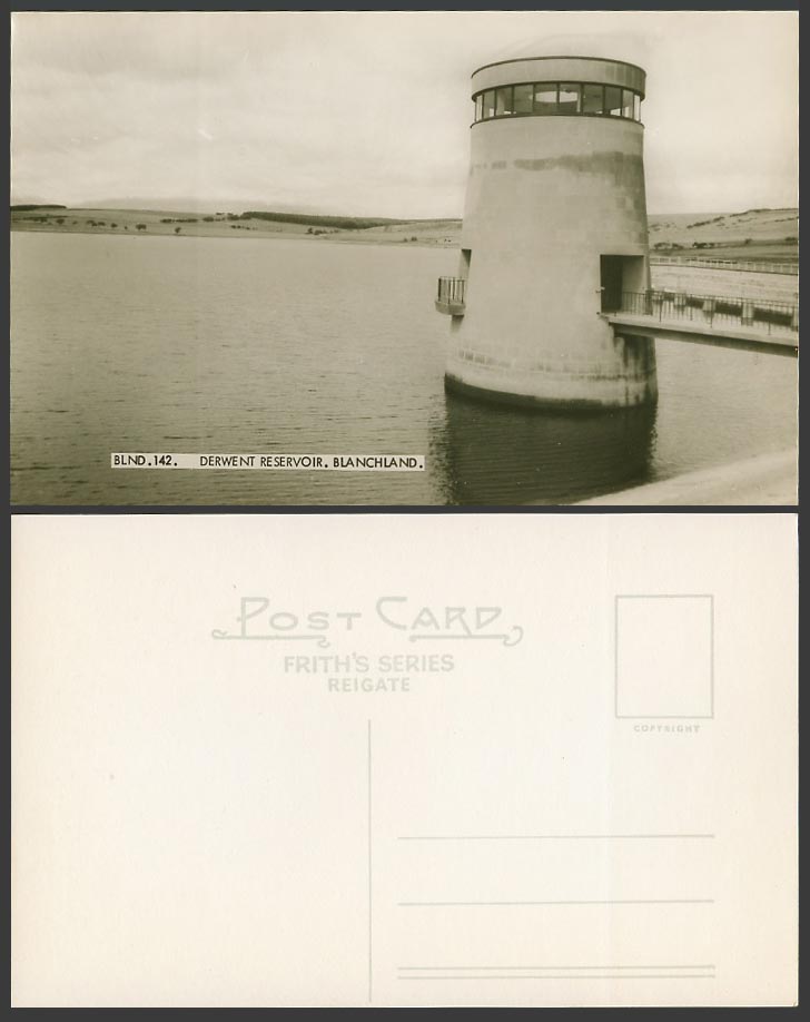 Blanchland Derwent Reservoir Lake Tower Bridge Northum. Old Real Photo Postcard
