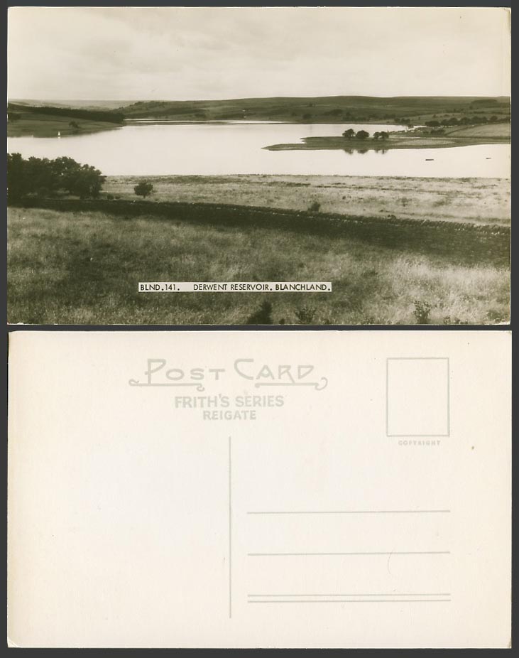 Blanchland, Derwent Reservoir, Lake, Panorama, Northumb. Old Real Photo Postcard