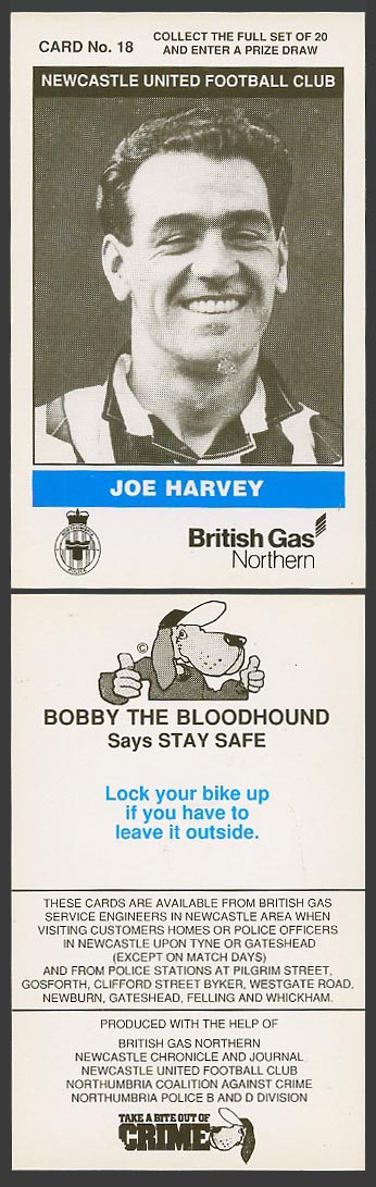 British Gas Northern Card No. 18 Sport Newcastle United Football Club Joe Harvey
