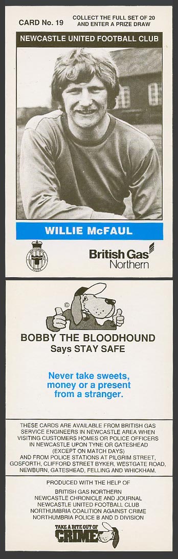 British Gas Northern Card No. 19 Newcastle United Football Club - Willie McFaul