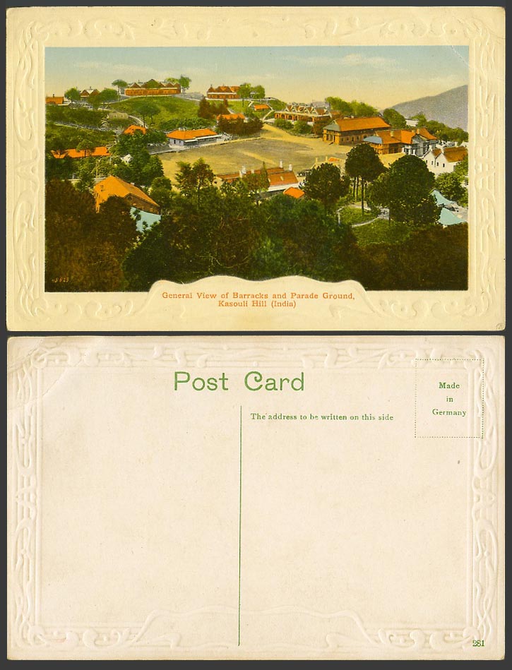 India Old Postcard Parade Ground and Military Barracks Kasauli Hill General View