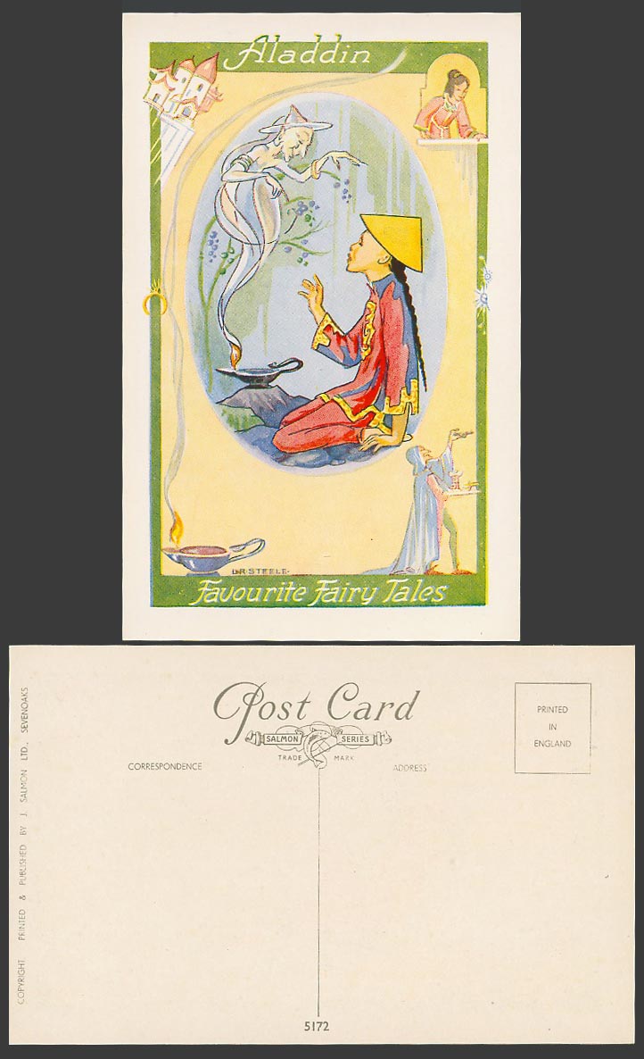 L.R. Steele Old Postcard Aladdin Favourite Fairy Tales Chinaman Chinese Man Lady