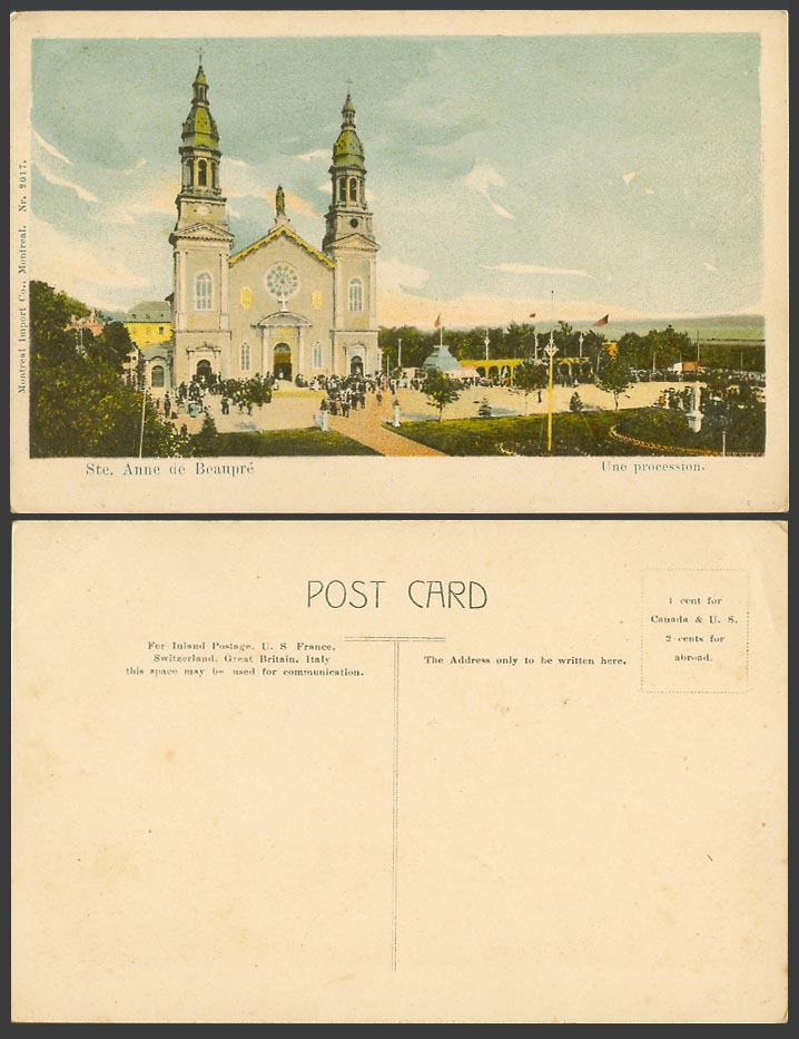 Canada Old Colour Postcard Ste. Anne de Beaupre Beaupré Quebec Church Procession