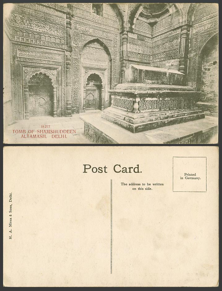India Old Postcard Tomb of Shamsuddeen Interior Delhi, Altamash Shamsuddin