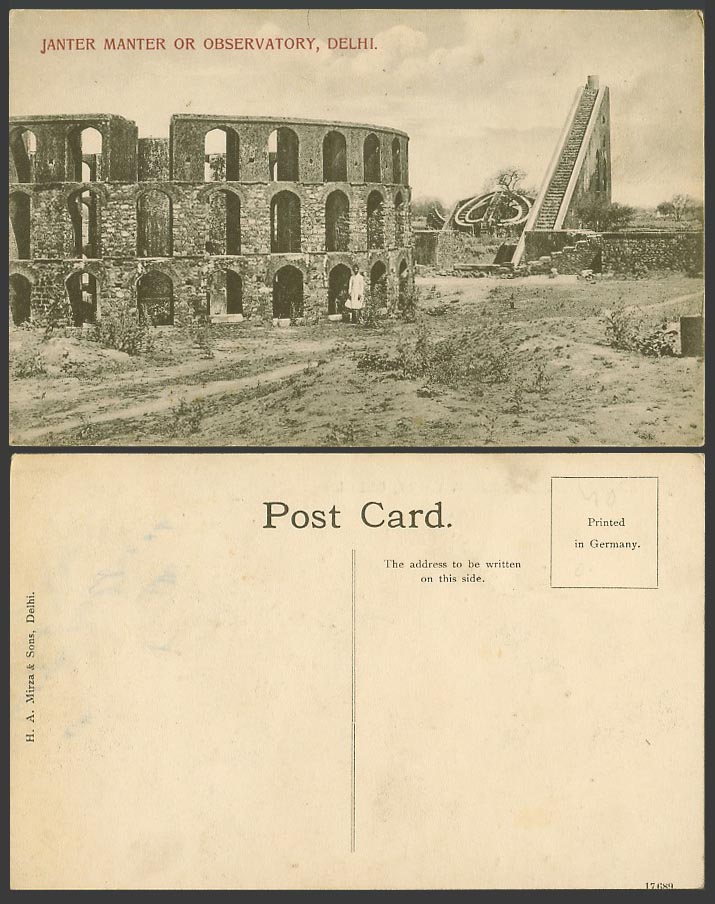 India Old Postcard Janter Manter or Observatory - Delhi - Ruin Ruins No. 17689