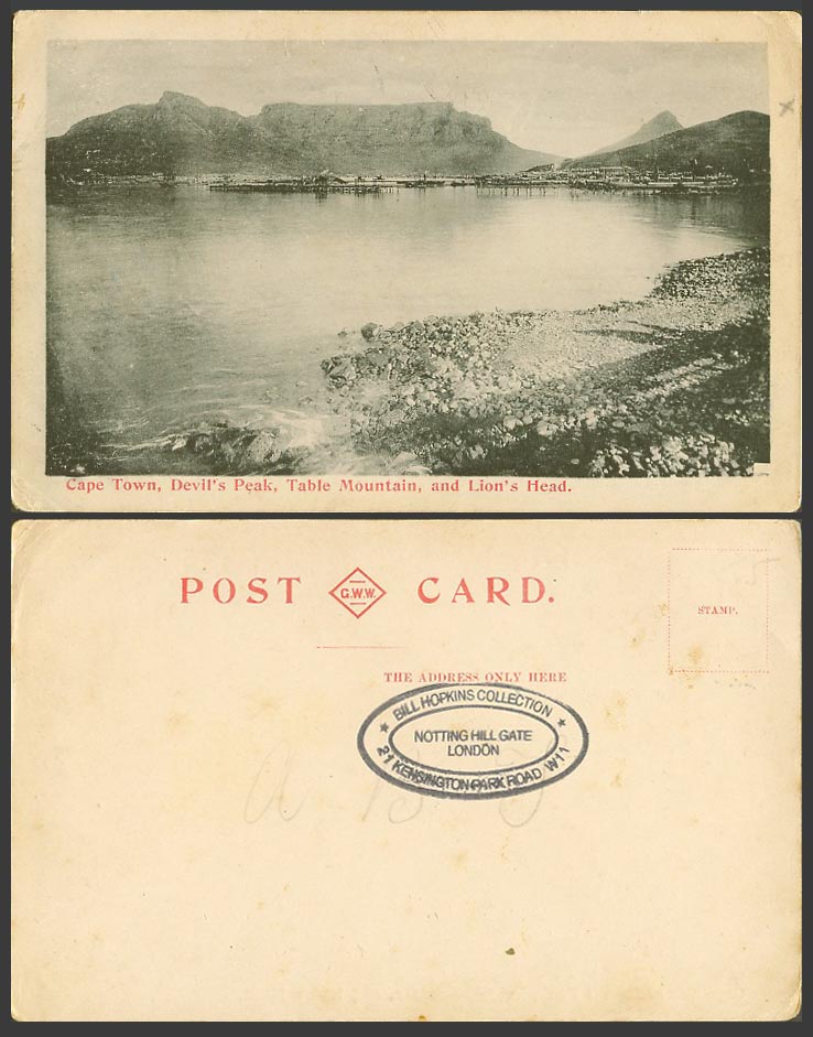 South Africa Old UB Postcard Devil's Peak, Table Mountain Lion's Head, Cape Town