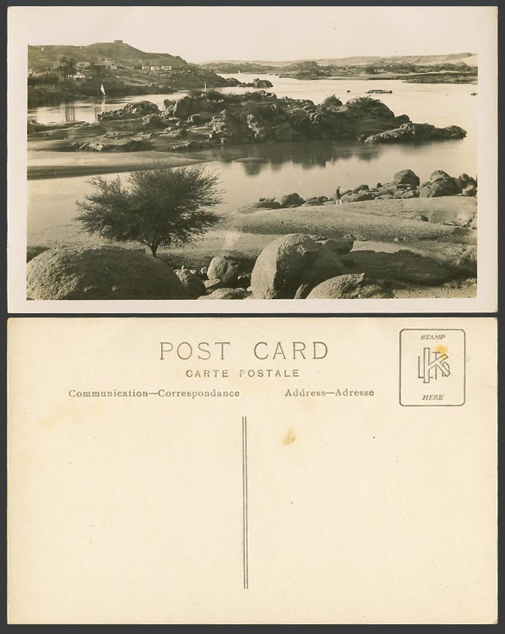Egypt Old Real Photo Postcard Assuan Assouan, Ile Elephantine Island Nile River