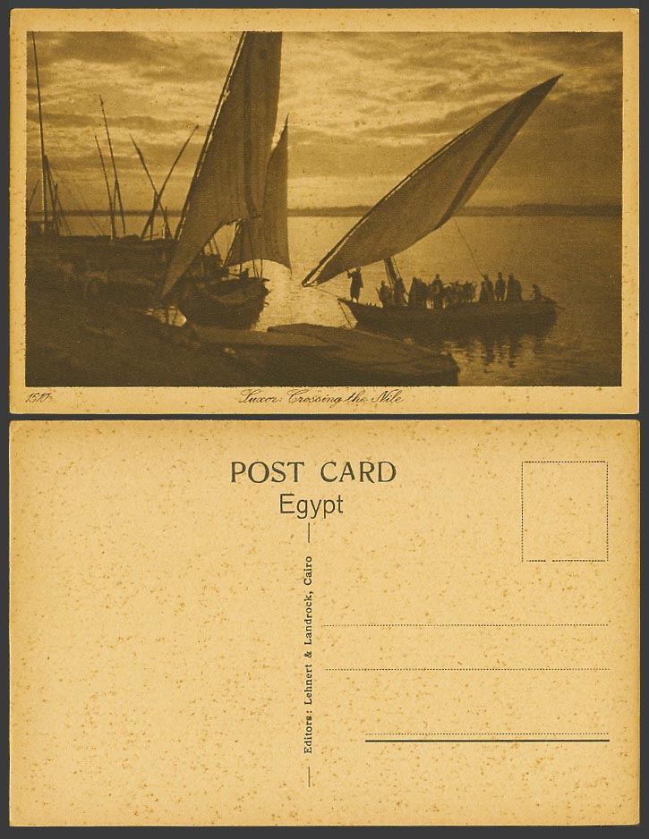 Egypt Old Postcard Luxor, Sailing Boats, Crossing The Nile River, Louxor Louqsor