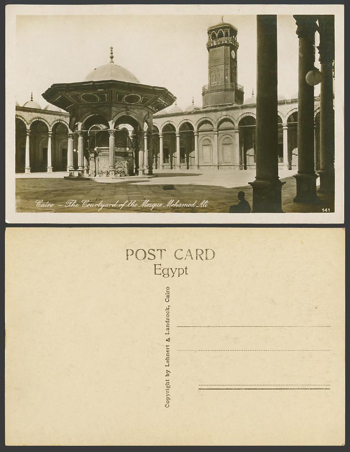 Egypt Old Real Photo Postcard Cairo Courtyard of Mosque Mohamed Ali, L. & L. 141