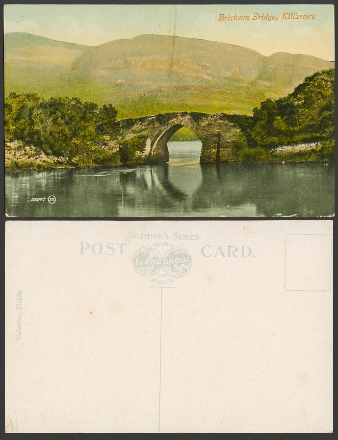 Ireland Old Colour Postcard BRICKEEN BRIDGE Little Trout Bridge, Kerry Killarney