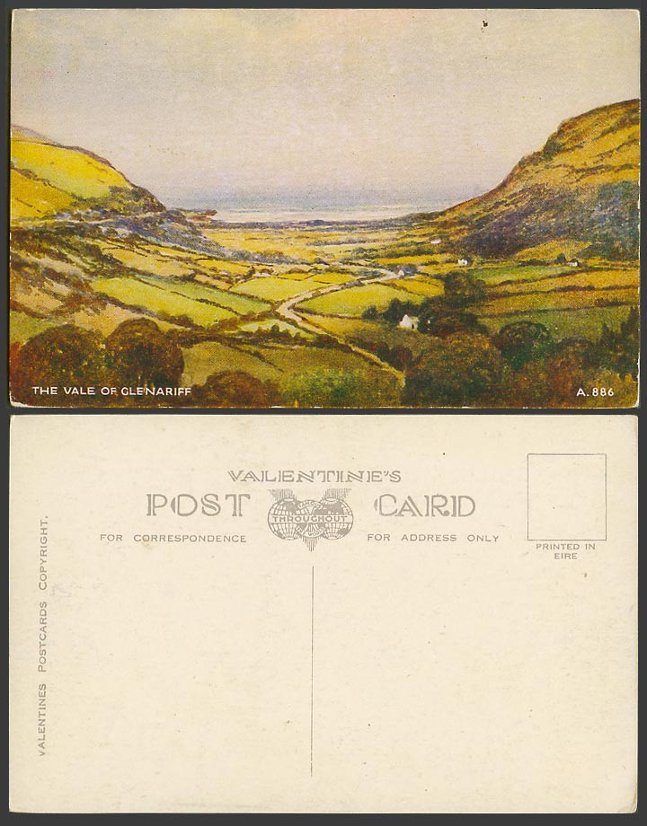 Northern Ireland Co Antrim Old Colour Postcard Vale of Glenariff Valley Panorama