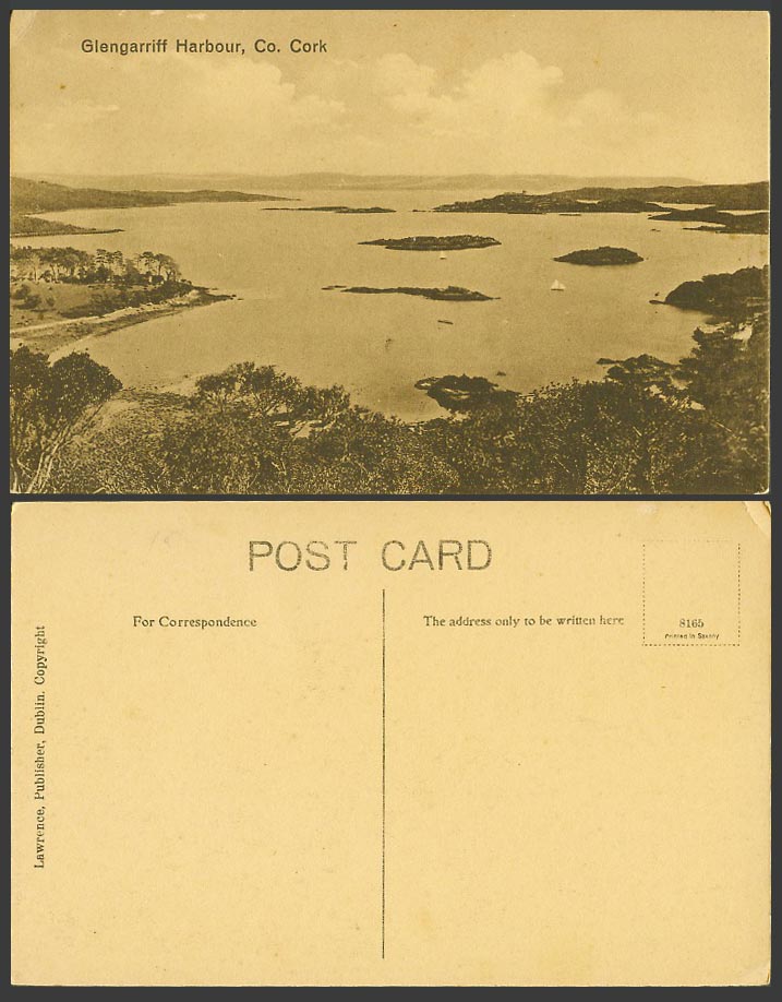Ireland Co. Cork Old Postcard Glengarriff Harbour, Panorama General View Islands