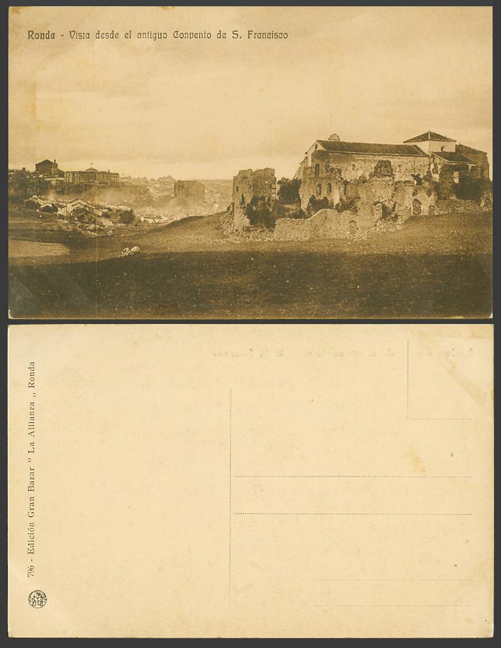 Spain Old Postcard Ronda, El Antiguo Convento de S. Francisco Convent Ruins View