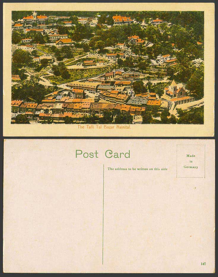 India Old Colour Postcard TALLI TAL BAZAR, NAINITAL Naini-Tal Naini Tal Panorama