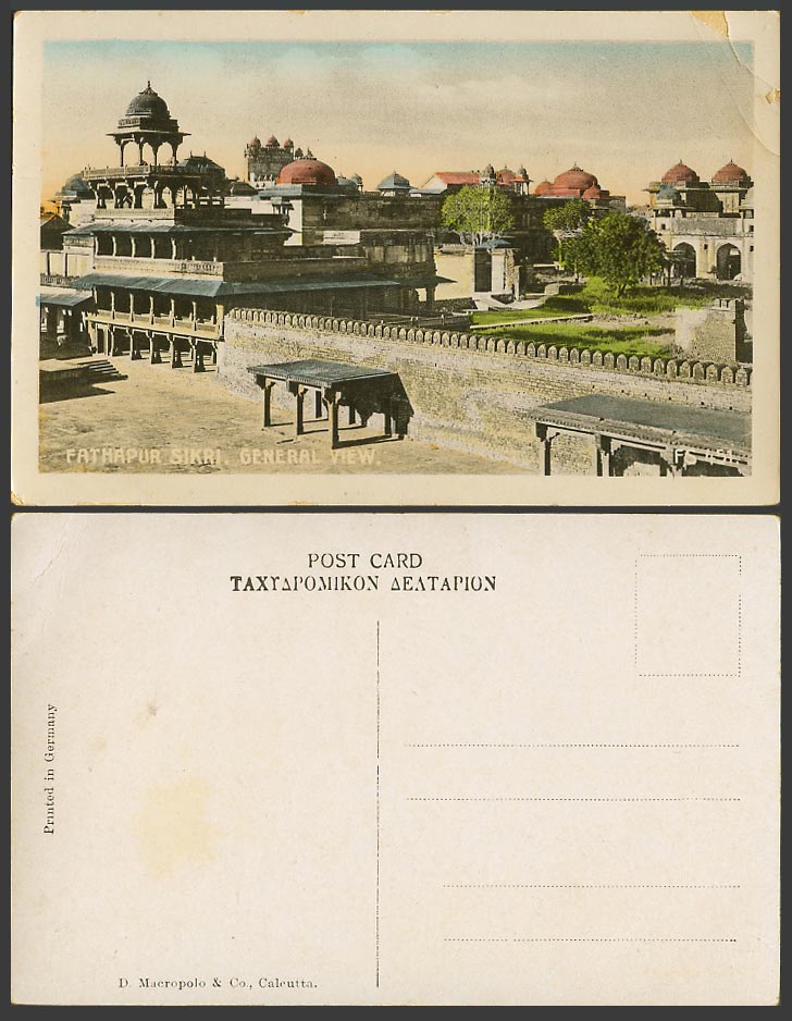India Old Colour Postcard Fathapur Sikri, General View Panorama, Towers F.S. 451
