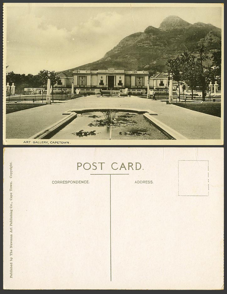 South Africa Art Gallery Cape Town Fountain Old Postcard Newman Art Publishing C