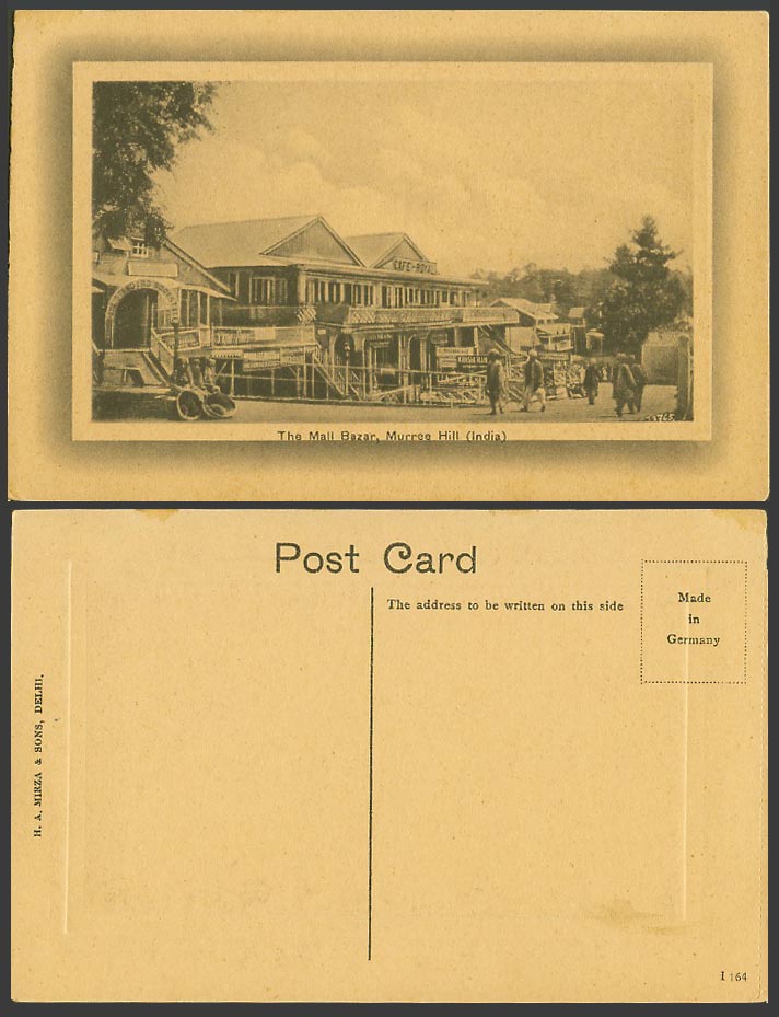 India Old Embossed Postcard The Mall Bazar Murree Hill Standard Bookstall Street
