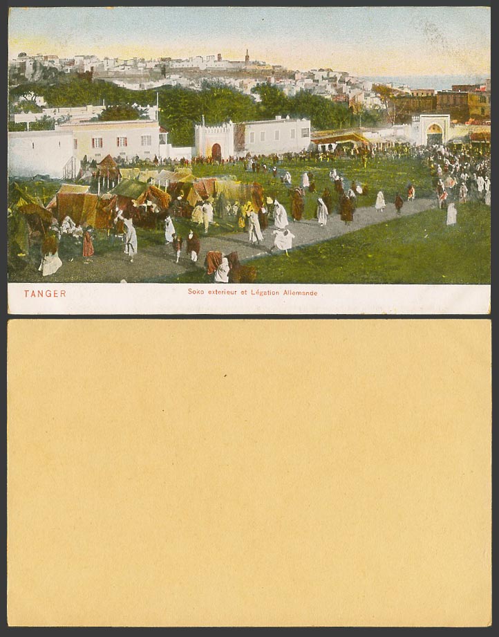 Morocco Old Card Tanger, Soko exterieur et Legation Allemande, German Legation